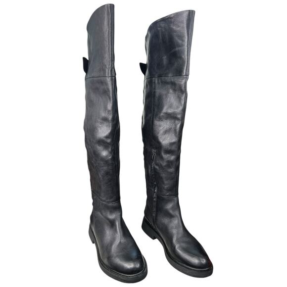 Franco Sarto Women’s Battina Black Leather Knee High Riding Boot Size US 10 - Picture 5 of 11